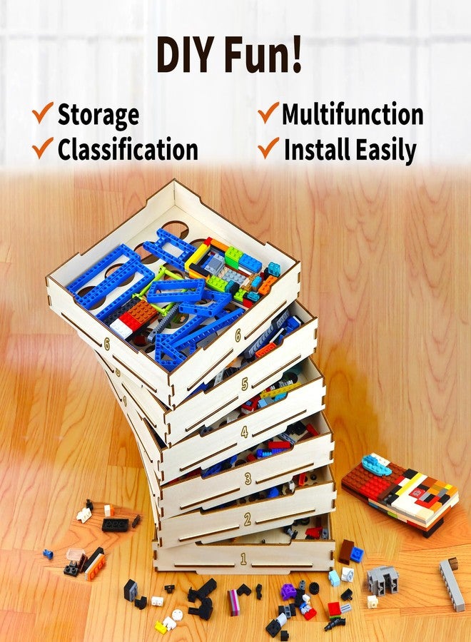 WSBXBB 6 Tray Sorter Sifter Box Used for Lego, Storage Sorter Brick Box for Lego Blocks, Gift for LegoLover, Gift for Teens and Adults, 5 Different Size Sorter Perfect for LegoBlocks - Image 5